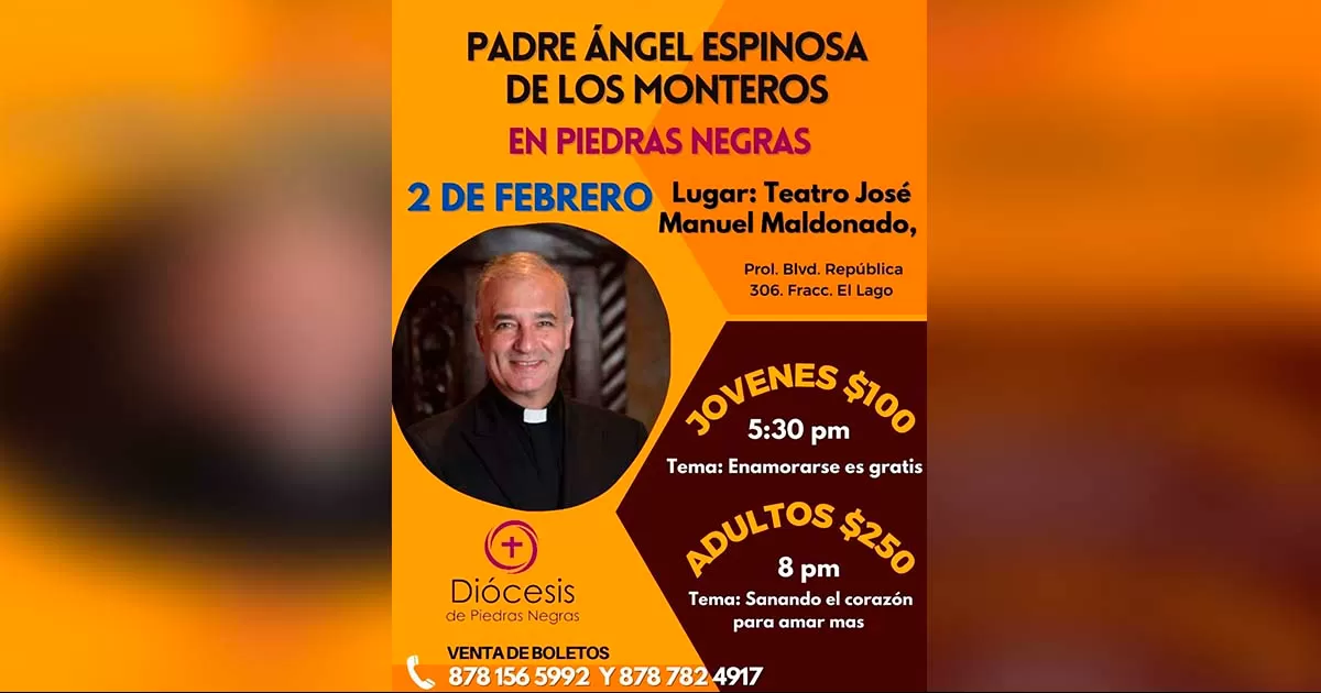 Padre Ángel Espinoza ofrecerá en febrero dos conferencias en PN